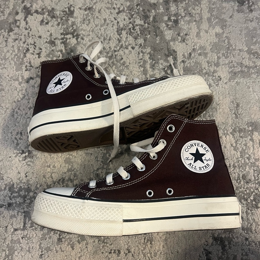 mocha brown platform converse